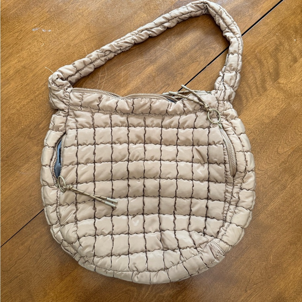 Quilted Tan Shoulder Bag